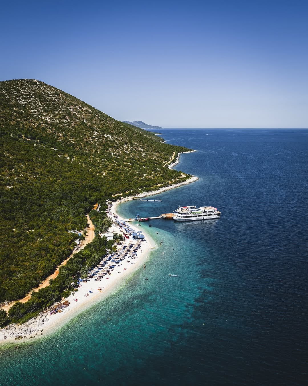 Karaburun beach with turquoise water near Vlora